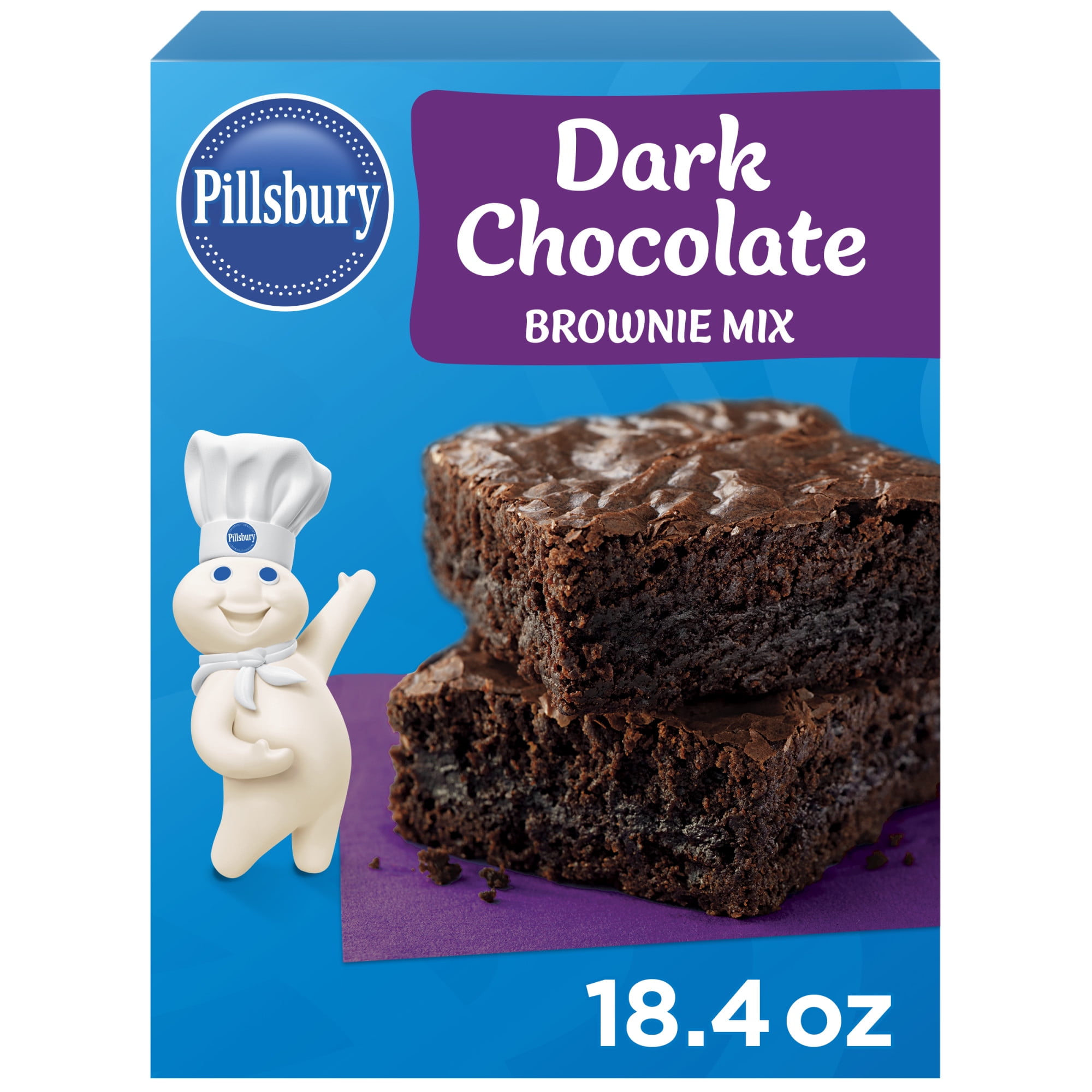 (2 pack) Pillsbury Dark Chocolate Brownie Mix, 18.4 oz Box