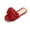 Red, variant on Slides for Women Cute Bow Tie Knot On Top Strap, Comfy Slip On Open Toe Flat Sandals Casual Summer Beach Walking Slippers Red Women Sandal