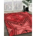 thumbnail image 2 of Ahgly Company Indoor Round Patterned Lava Red Area Rugs, 6' Round, 2 of 6