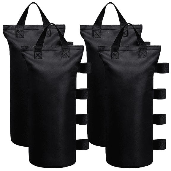 Ikerall Canopy Weights Bag Leg Weight for Pop up Canopy Tent, Sand Bags for Patio Umbrella Instant Outdoor Sun Shelter (4 Pack - Black)