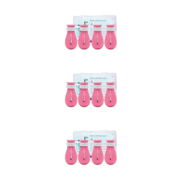 Billuyoard 4 piezas TPE Pet Anti Scratch Shoe portátil reutilizable transpirable Universal Cute limpieza Nail Trimming Boot Protector rosa Type1 NO1