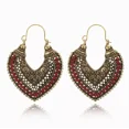 thumbnail image 2 of 4 Pairs Earrings Retro Ethnic Style, Multi-Colored, Drop Shaped With Rhinestone, 2 of 5