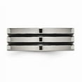 thumbnail image 3 of Titanium Polished Black Enamel Grooved 8mm Flat Band (Size 14) Made In China tb152-14, 3 of 4