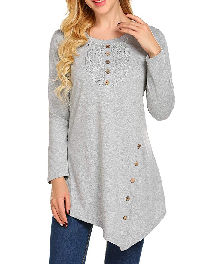 womens long tunic blouses