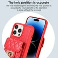 thumbnail image 6 of SaniMore for iPhone 14 Pro PU Leather Case, Multi-Functional Metal Snap Wallet Cover with Card Slot & Kickstand Shoulder Strap Full Body Protective Shell for iPhone 14 Pro, Red, 6 of 9