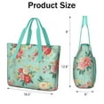 thumbnail image 3 of Tote Bag for Women - Pioneer Flower Shoulder Bag - Large Utility Work Duffle Bag with Zipper Handbag for Travel, Work, Sprots, 3 of 5
