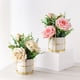 thumbnail image 4 of Billuyoard Impresionantes flores artificiales con jarrón natural en interiores o exteriores, juego de flores de simulación Decoración rosa azul, 4 of 6
