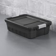 thumbnail image 4 of Sterilite 38 Liter Stacker Tote, Durable Plastic Bin with Latch Lid, Black - 6 Pk, 4 of 9