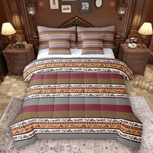 Feelyou Boho Aztec Women Bedding Comforter Set 7pcs Western Boho King Bedding Sets