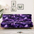 thumbnail image 3 of Xixirimido Futon Sofa Bed Cover Stretch Armless Futon Slipcover Washable Elastic Sofa Couch Covers Home Furniture Protector, Ghost Bats Purple Tie-dye, 3 of 8