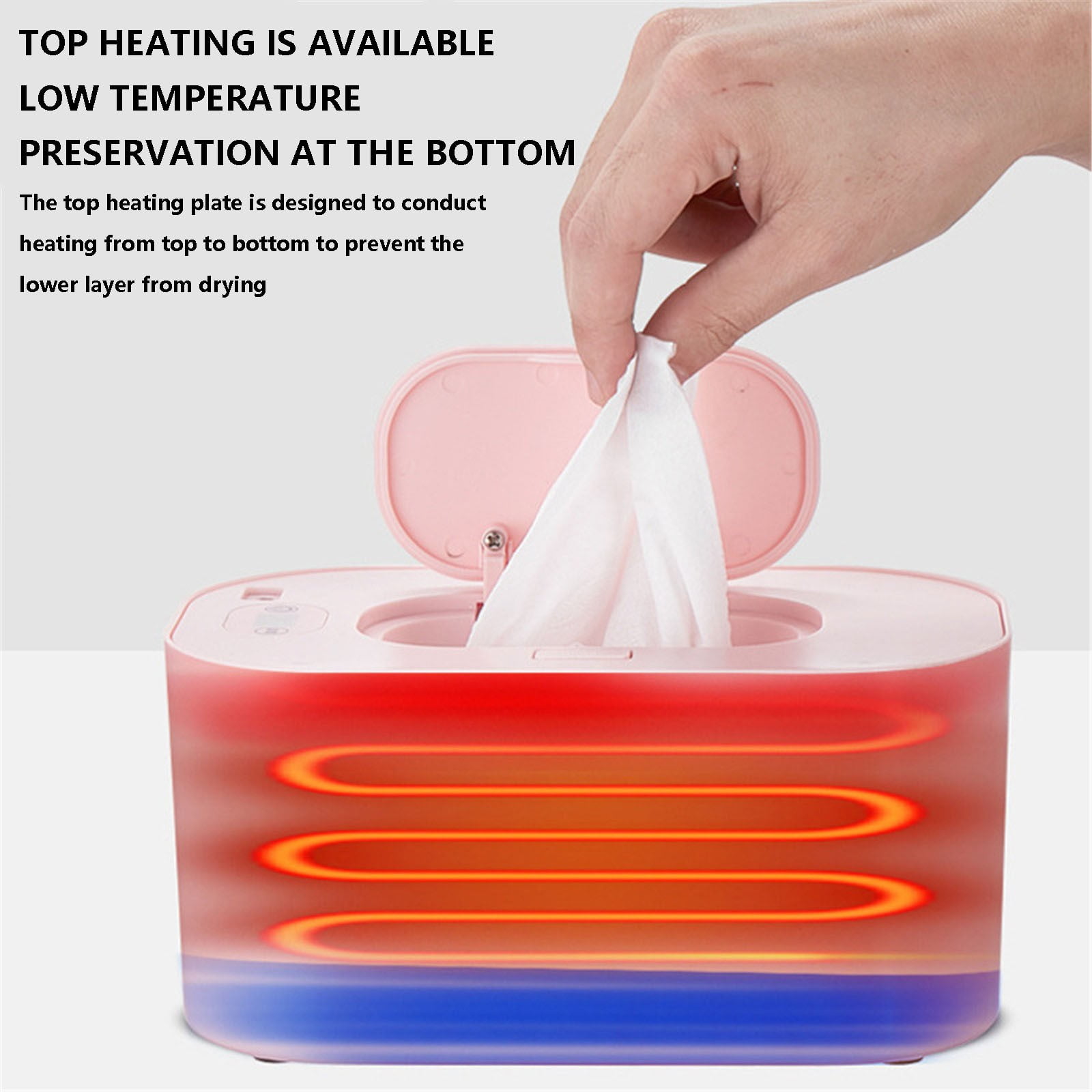 Camnix Infant Wet Towel Heater, Portable Wet Towel Heater With Constant Temperature Heating Wet Towel Dispenser Box, 55 ℃ Wide Range