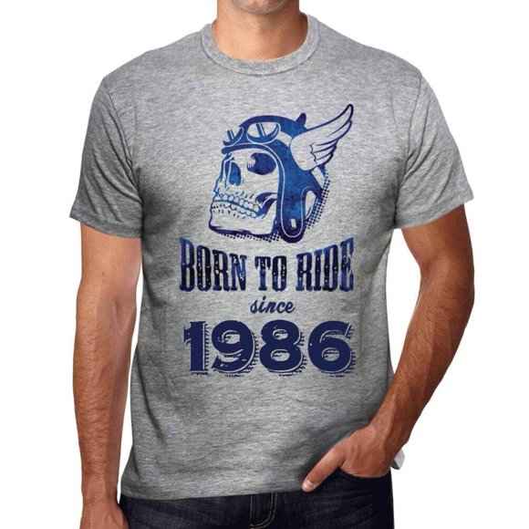 Men's Graphic T-Shirt Born To Ride Since 1986 38th Birthday Anniversary 38 Year Old Gift 1986 Vintage Eco-Friendly Short Sleeve Novelty Tee