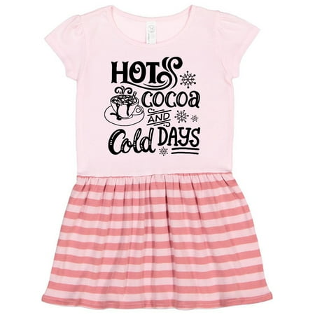 

Inktastic Christmas Hot Cocoa and Cold Days with Snowflakes Gift Toddler Girl Dress