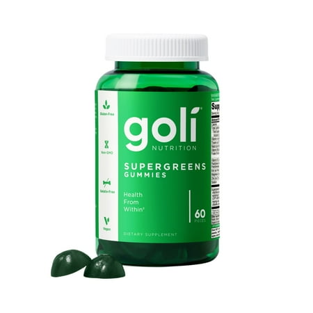Goli Nutrition Supergreens Gummies  Super Green and Probiotic Blend Dietary Supplement  60 CT
