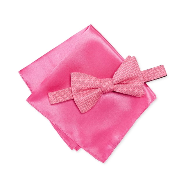 Alfani Mens Pocket Square Set Self-tied Bow Tie, Pink, One Size