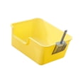 thumbnail image 5 of Cat Open Top Cat Litter Tray Pet Bedpan Portable Heighten Semi Enclosed Pet Litter Pan for Small Medium Large Cats Yellow, 5 of 7