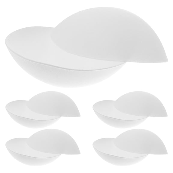 LOLIPPYY 5 Pairs White Sports Bra Pad Inserts, Breathable Polyester Padding for Activewear and Everyday Comfort