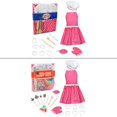 thumbnail image 2 of Kids Cooking Baking Set Chef Role Play Costume Pink Apron Dress Up Pretend Gift For Girls Learning Toys For 3-6 Years, 2 of 14