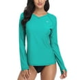 thumbnail image 1 of BeautyIn Women V-Neck Rash Guard UPF 50+ Sun Protection Swimwear Shirt, 1 of 6