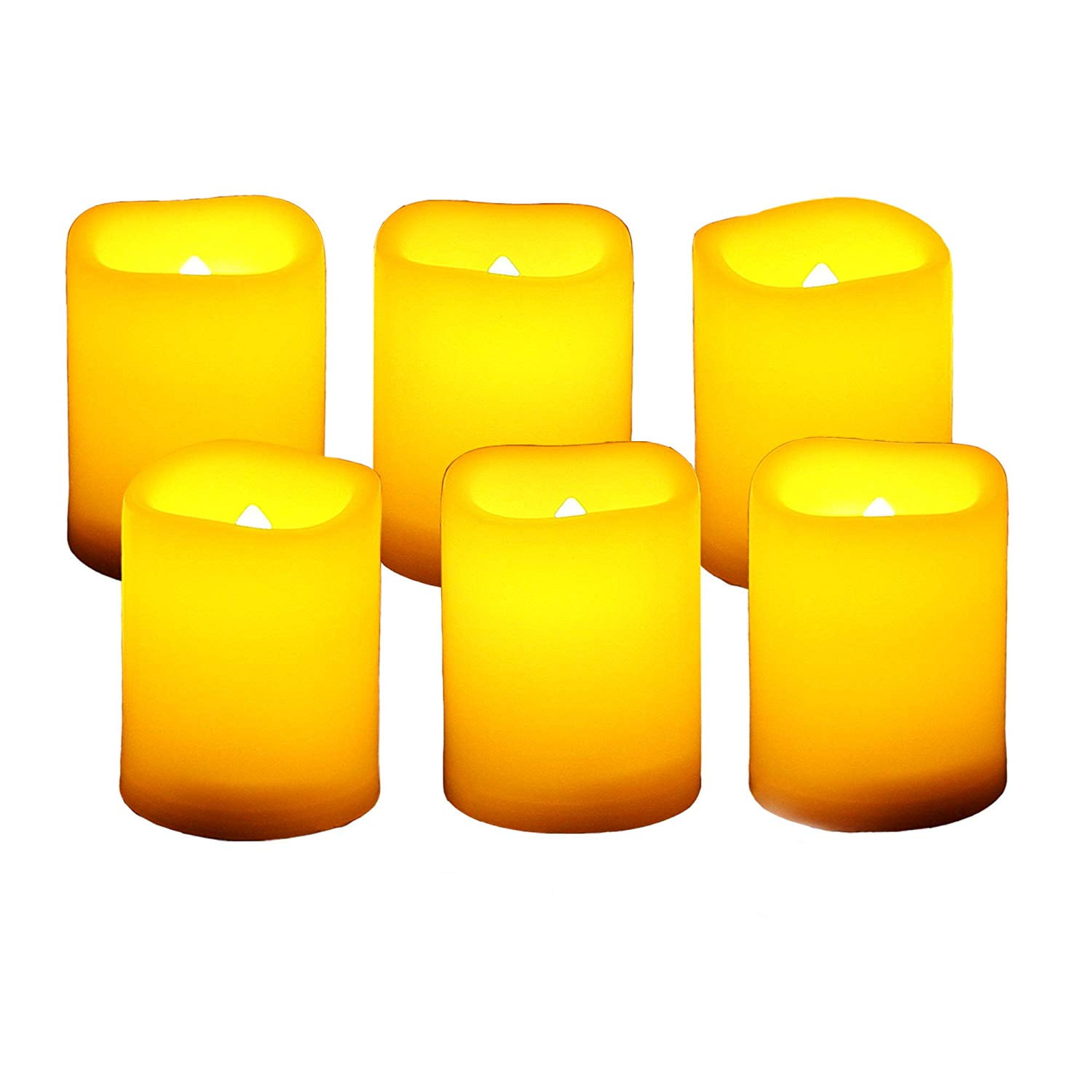 Battery Operated LED Votive Candles with Timer Realistic Flickering