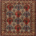 thumbnail image 1 of Ahgly Company Indoor Square Traditional Dark Almond Brown Persian Area Rugs, 7' Square, 1 of 6