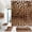 Brown, variant on Hadint 4Pcs Brown Leopard Print Pattern Shower Curtain Set, Shower Curtain and Rug Set, 12 Pcs Hooks, 71inx71in