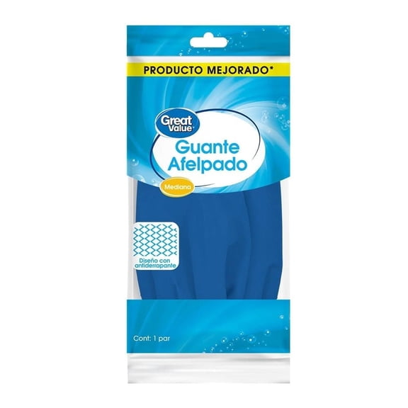 Guante afelpado Great Value mediano 1 par