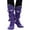 501_Dark Purple, variant on Christmas Gift Thigh High Stockings for Family Fireplace 18 Inches Knit Sock Hanging Plush Faux Party Compression Socks Dark Purple