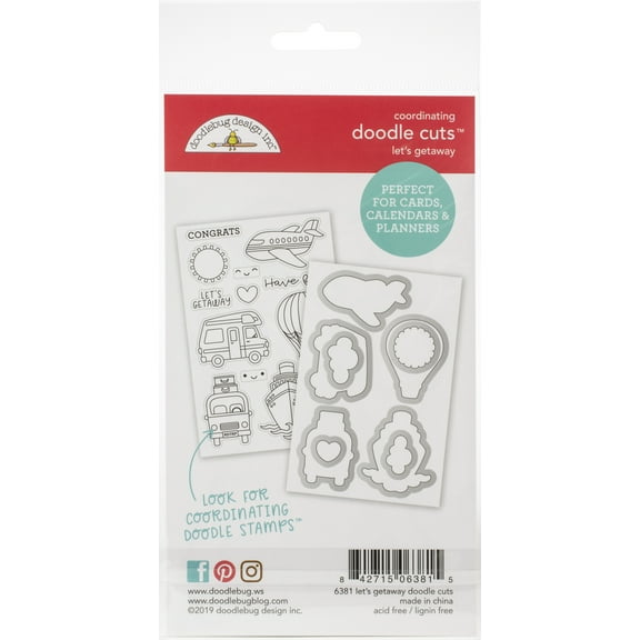 Doodlebug Doodle Cuts Dies-Let's Getaway, I Heart Travel