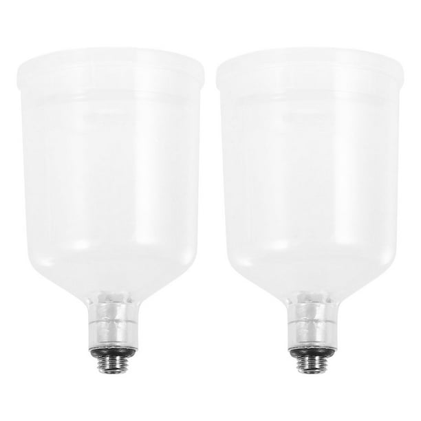 2 vasos para aerógrafo: recipientes de plástico, vasos para pintura en aerosol, recipientes rellenables para pigmento de pintura en aerosol, recipientes transparentes para accesorios de aerógrafo S