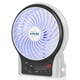 thumbnail image 1 of efluky Mini ventilador de escritorio de 3 velocidades, funciona con pilas recargables con luz LED, ventilador USB portátil silencioso para el hogar, oficina, viajes, camping, exterior, interior, 4,9 p, 1 of 5