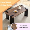 thumbnail image 6 of Walnut-colored MDF coffee table, suitable for modern minimalist living rooms and leisure areas, with product dimensions of 39.3*23.6*17.7inches., 6 of 10