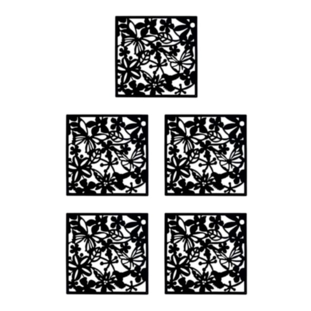 Youkk 4piece Hanging Divider Screens Modern For Room Separation Lightweight And Durable Easy To Assemble Multi-functional Black Butterflies 5Set