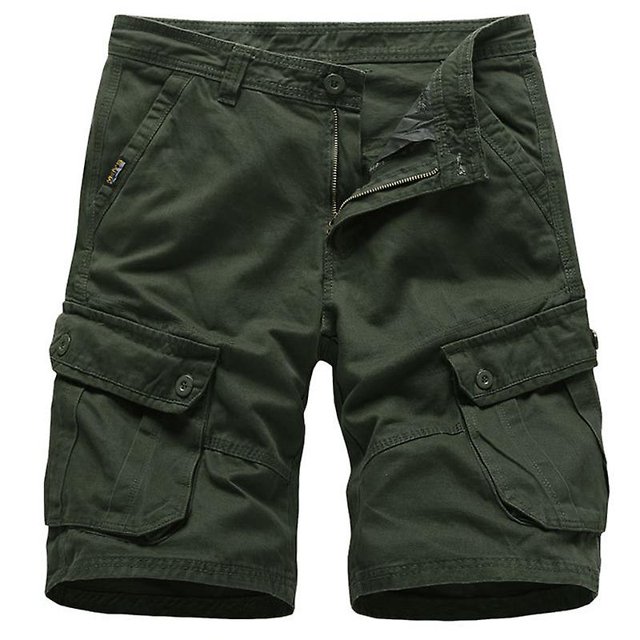 Mens Cargo Shorts Buttons Summer Outdoor Hiking Multi-pocket Work Utility Pants