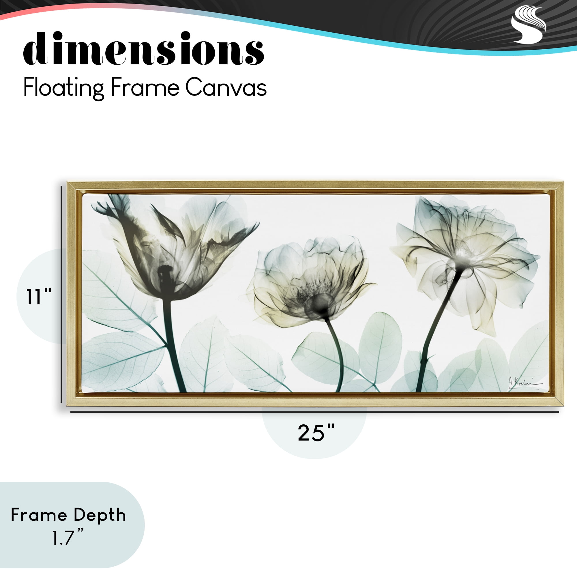 Stupell Industries Jewel of Passion Flowers Gold Framed Floater Canvas Wall Art, design by Albert Koetsier