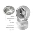 thumbnail image 3 of Ventilador de escritorio USB Ventilador de escritorio súper silencioso Ventilador recargable con luz nocturna, 3 of 5