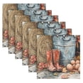 thumbnail image 6 of BZSMCE Satin Native Fab Cotton Dinner Napkin Tractor Puppies Eggs Flowers Boots Reusable, 6 of 8