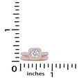 thumbnail image 2 of AFFY Princess & Round Cubic Zirconia Halo Bridal Ring Set Ring for Women 14K Rose Gold over Silver-5.5, 2 of 7
