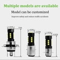 thumbnail image 3 of AC DC Universal Lemon Green Highlight Motorcycle Headlight Bulb H4 P15D BA20D 3030 15SMD Hi/Low Bulb Motor Lime Headlamp 1200LM, 3 of 5