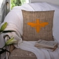thumbnail image 3 of Carolines Treasures BB1054-BL-OR-PW1414 Wasp Burlap and Orange   Canvas Fabric Decorative Pillow BB1054 14Hx14W, 3 of 4