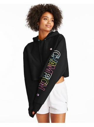 Champion cropped hoodie black hotsell