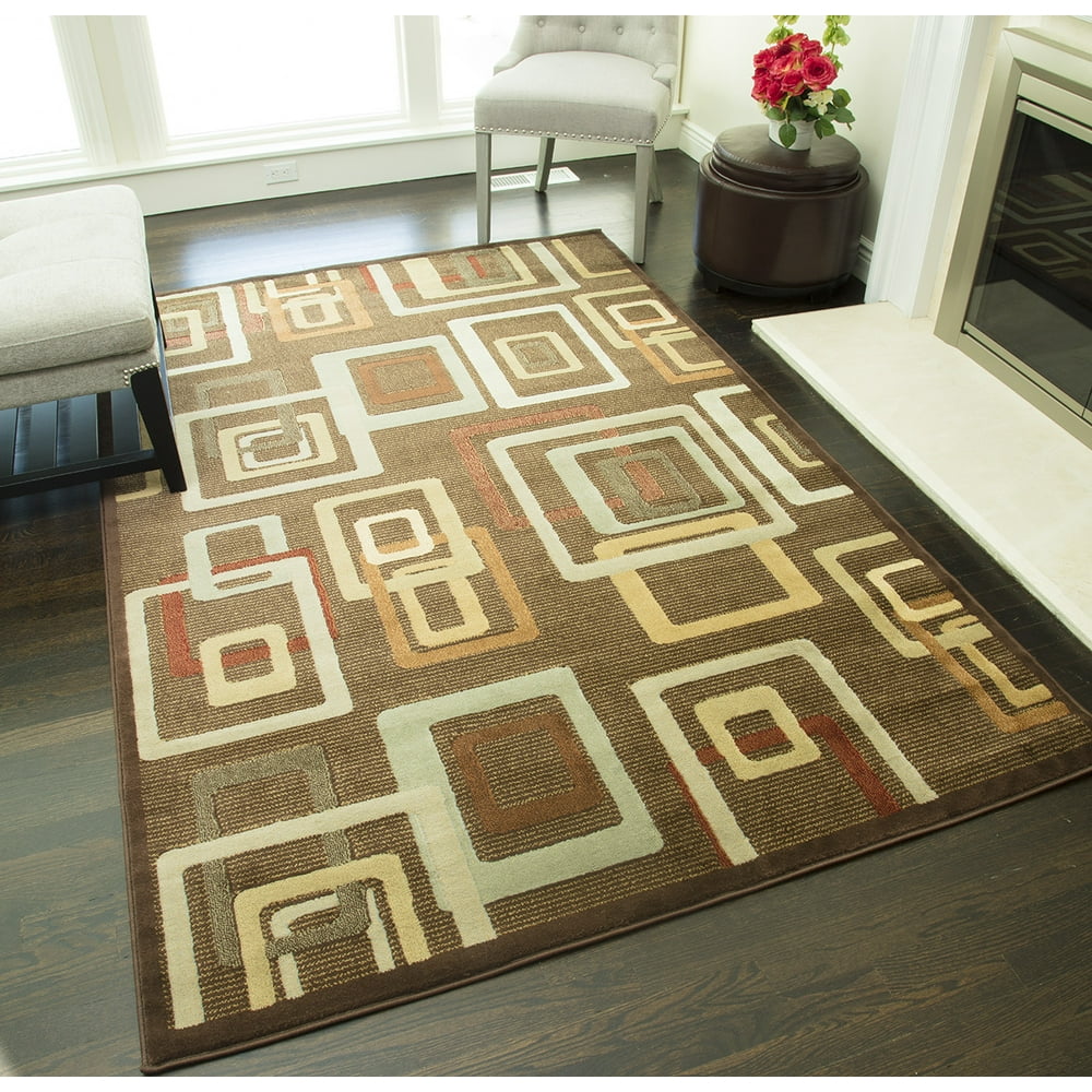 Rugs America Capri Collection Brandy 4937A Contemporary Geometric Area