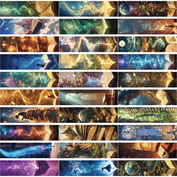 JZROCKER 30 Sheets/Set Creative Bookmarks Fantasy Reading Book Marker Aesthetic Paper Bookmarks Page Marker for Teacher Student