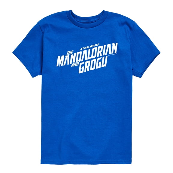 The Mandalorian And Grogu - White Movie Logo - Youth Boys Short Sleeve Graphic T-Shirt
