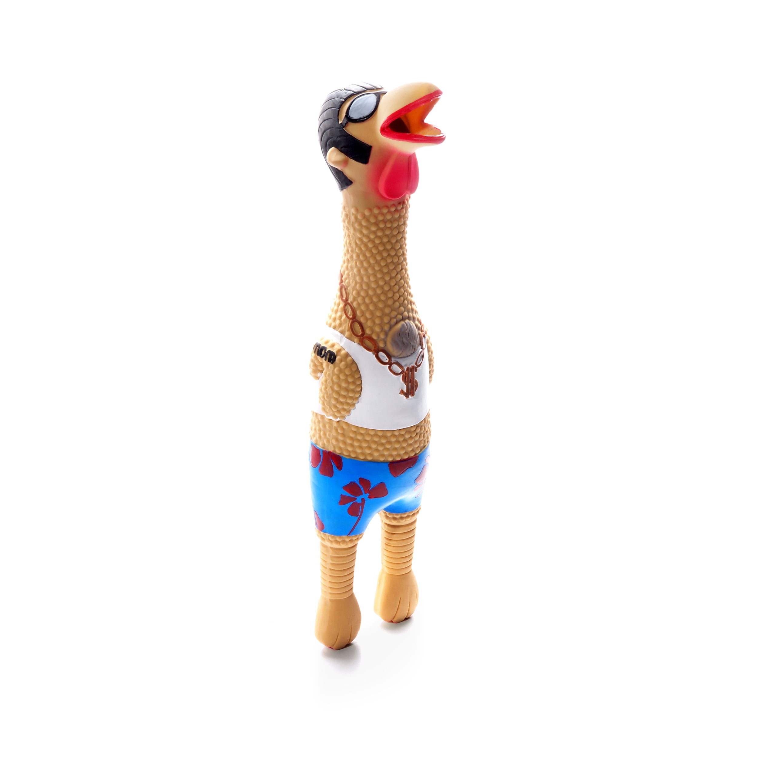 Charming Pet Squawkers Earl Latex Rubber Chicken Interactive Dog Toy, Multi, Large
