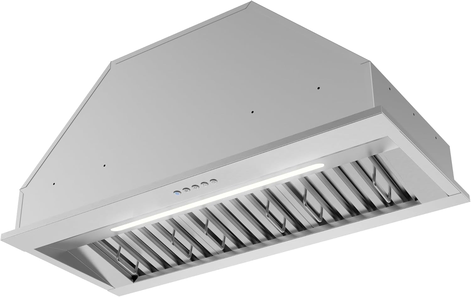 Streamline 34 in. Pescara Ducted Insert 350 CFM Range Hood in Brushed Stainless Steel with Baffle Filters, Electronic Button Control, LED Light
