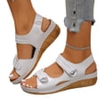 thumbnail image 2 of Vamuko Orthopedic Sandals for Women, 2026 Open Toe Ankle Strap Walking Sandals, Summer Strappy Wedge Sandals with Arch Support,Wide Width Platform Sandals White, 2 of 5