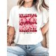 thumbnail image 1 of Camiseta con estampado de amor y lazo para mujer, de San Valentín. Manga corta, cuello redondo, diseño de corazón rosa., 1 of 6