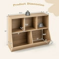 thumbnail image 4 of Giantex 5-Cubby Toy Storage Organizer, Wooden Kids Bookshelf, Bookcases for Playroom, Natural, 4 of 7
