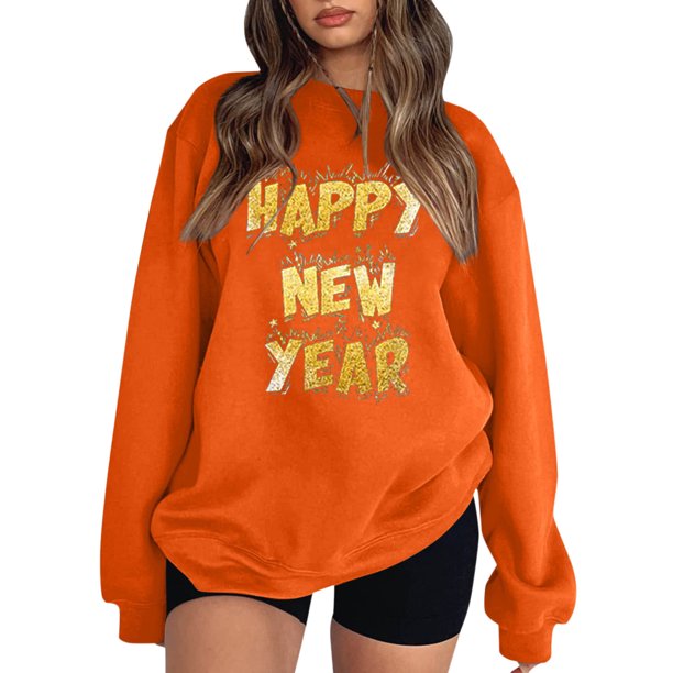 Gibobby Casual Sudadera para Mujer Sudadera delgada y ligera con gráficos divertidos de manga larga para mujer(Naranja,G)
